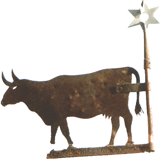128 - Vache, enseigne de boucher à Luçay-le-Mâle (Indre)
